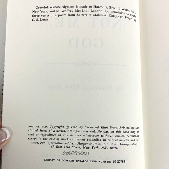 Not Me God By Sherwood Eliot Wirt Hardcover 1966 Vintage Book Harper & Row - Picture 4 of 4
